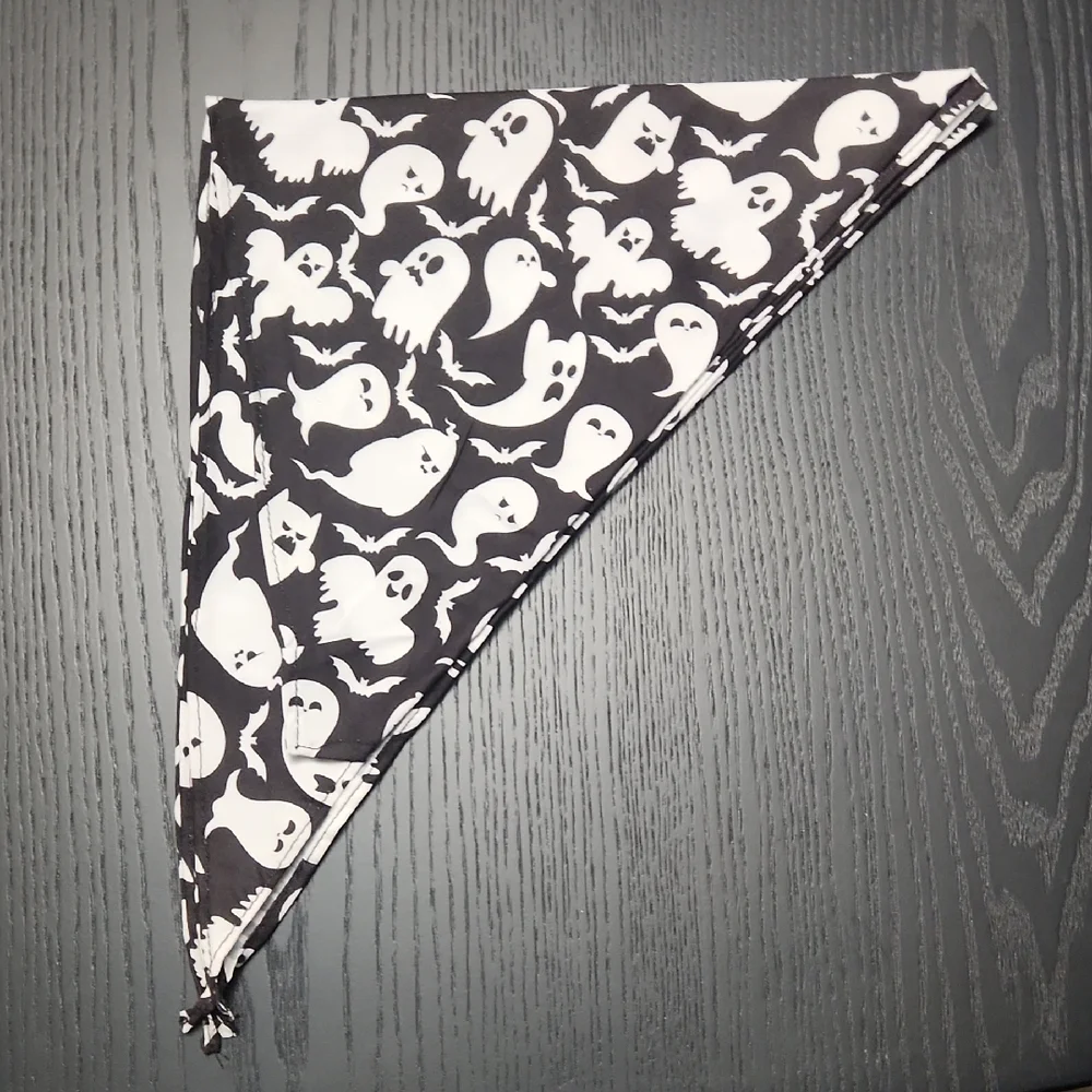 Ghost Print Pet Bandana, Black & White